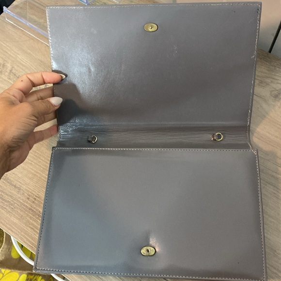 Vintage Snakeskin Python Pattern Clutch - Green and Grey - East West - Envelope - Picture 4 of 5